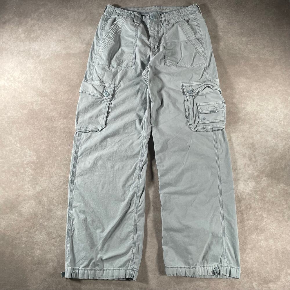 American Eagle Cargo Pants Baby Blue Baggy Y2K Womens 29 Streetwear